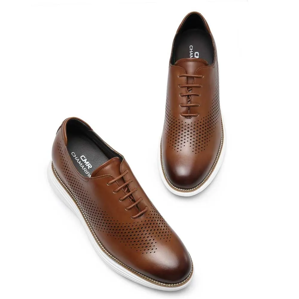 7CM / 2.76 Inches CMR CHAMARIPA Elevator Oxfords for Men - Discreet Lift Dress Shoes