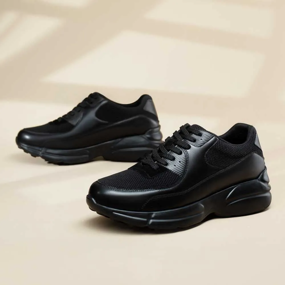 8CM / 3.15 Inches CMR CHAMARIPA Elevator Sneakers: Stylish Black Shoes for Height Increase