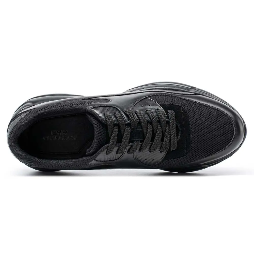 8CM / 3.15 Inches CMR CHAMARIPA Elevator Sneakers: Stylish Black Shoes for Height Increase