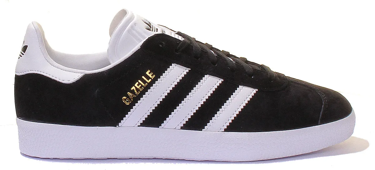 Adidas Gazelle Suede Leather Trainers In Black White