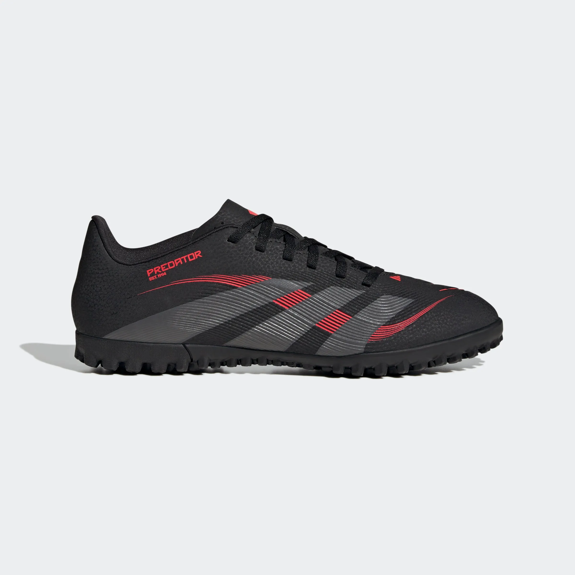 adidas PREDATOR CLUB Artificial Turf Soccer Shoes | Core Black-Grey Four-Lucid Red | Men's