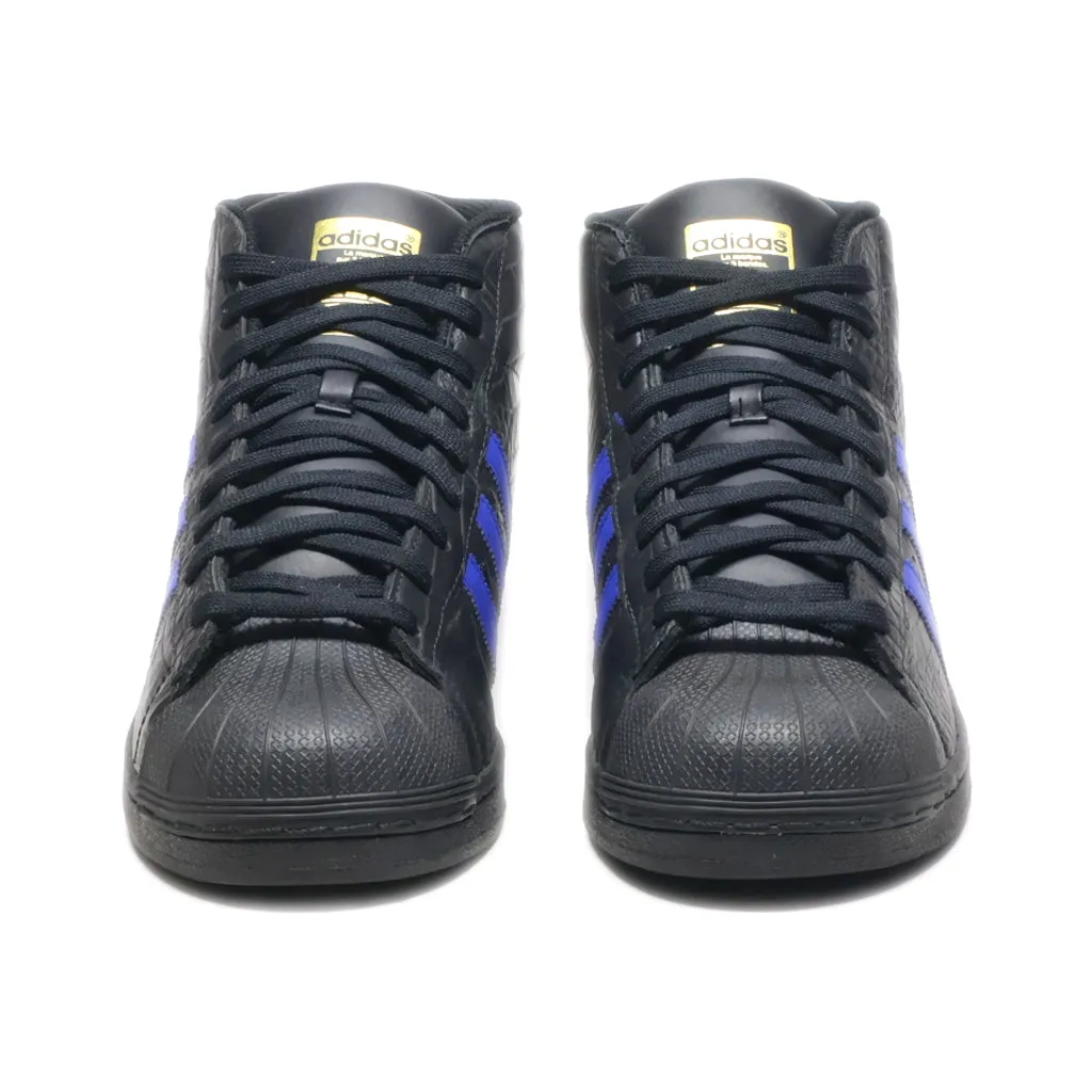 Adidas Pro Model High-Top Sneakers Leather Black Colour For Men