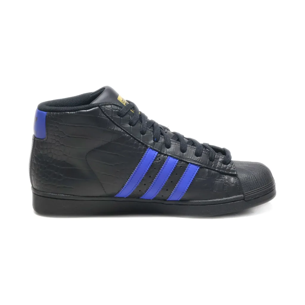 Adidas Pro Model High-Top Sneakers Leather Black Colour For Men