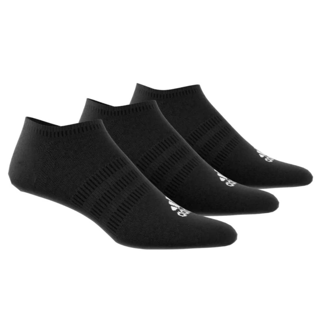 Adidas Thin and Light No-Show Socks 3 Pairs - Black/White