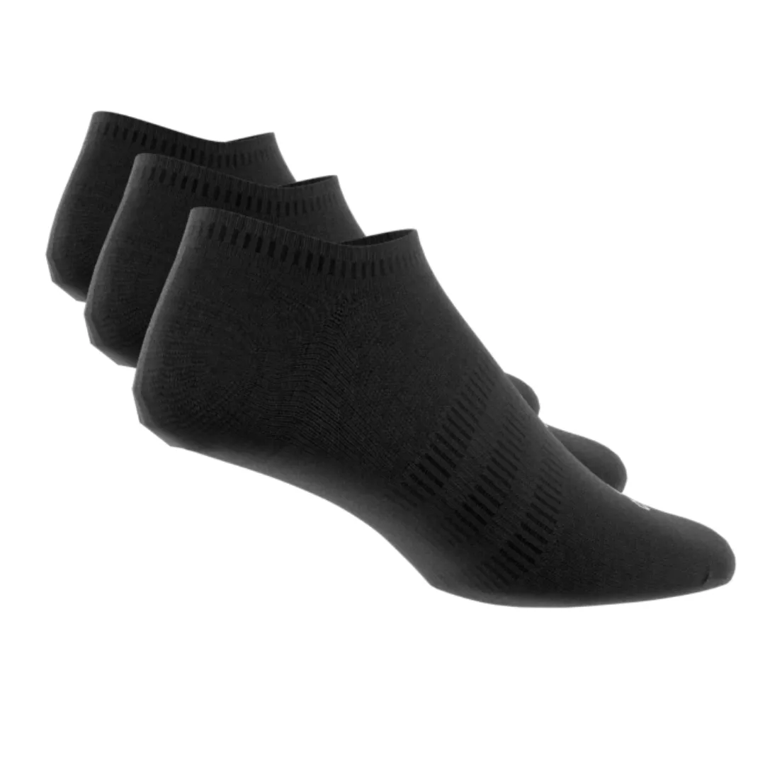 Adidas Thin and Light No-Show Socks 3 Pairs - Black/White