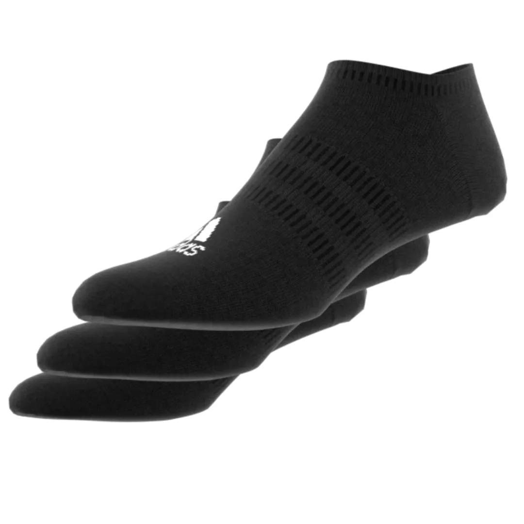 Adidas Thin and Light No-Show Socks 3 Pairs - Black/White