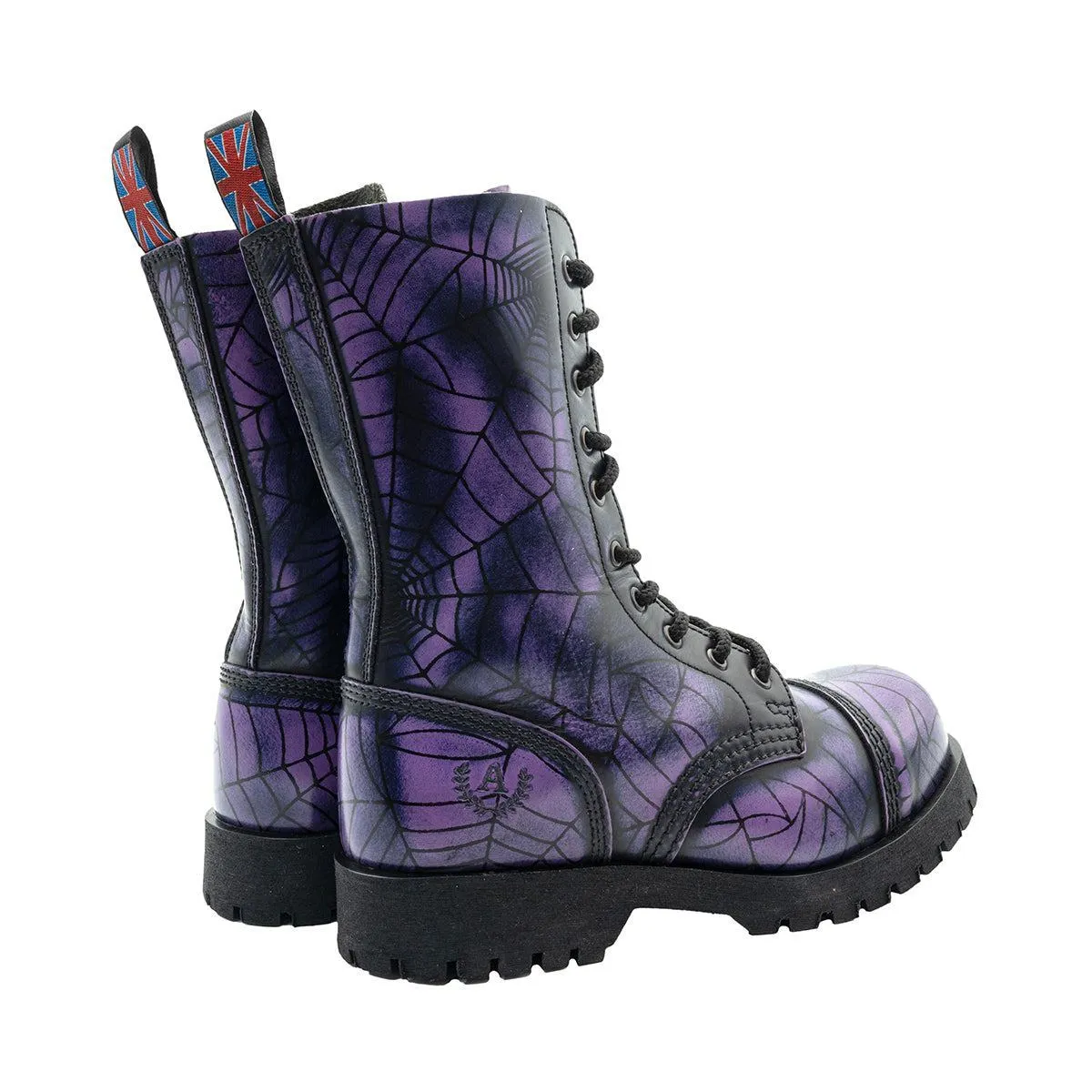 Alpha Rangers Army Safety Boots Mid-Calf Leather Purple Colour For Women