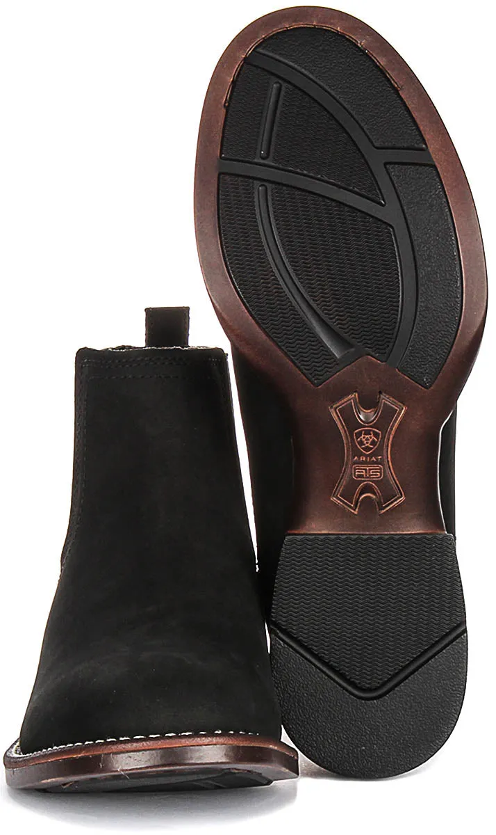 Ariat Booker Ultra Round Toe Chelsea In Black For Men