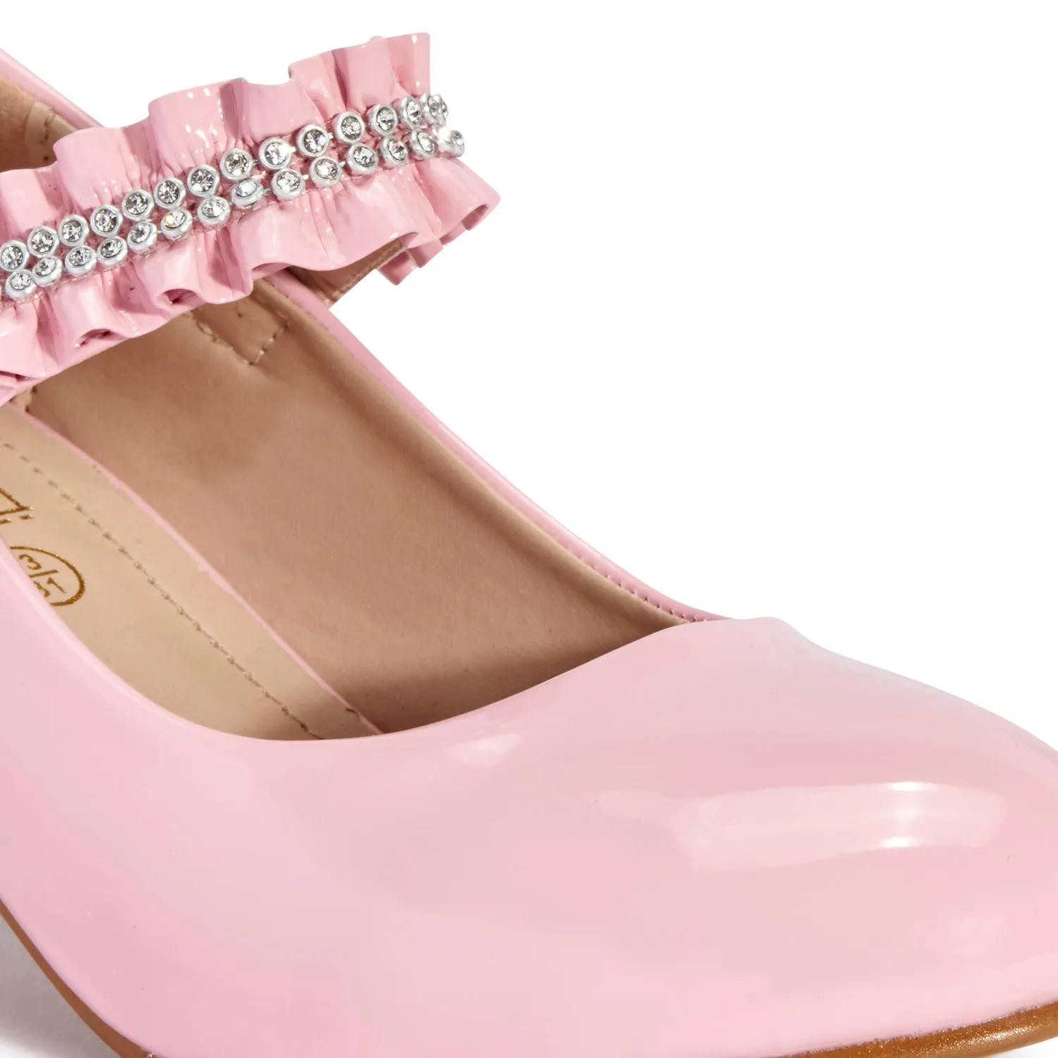 Baby Pink Jewelled Kitten Heels