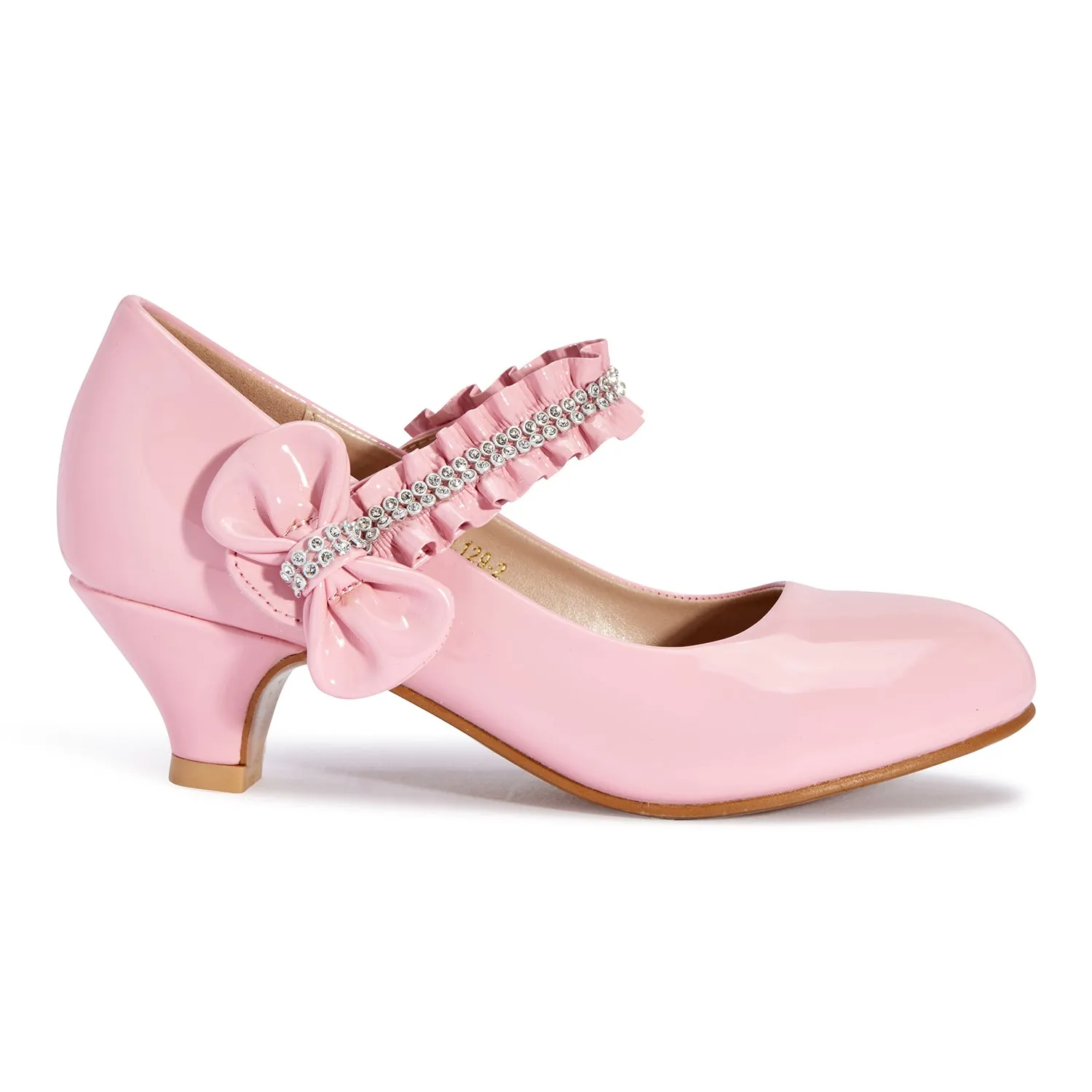 Baby Pink Jewelled Kitten Heels