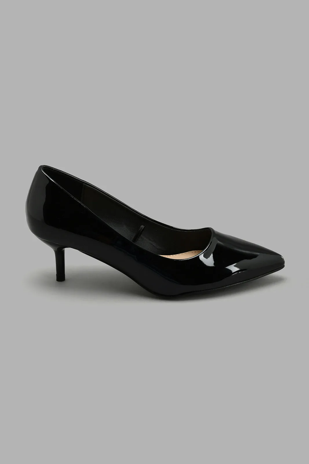 Black Glossy Court Shoe