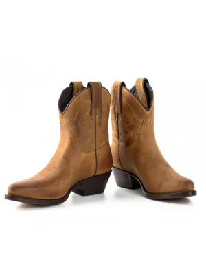 Bottines santiag femme cuir marron