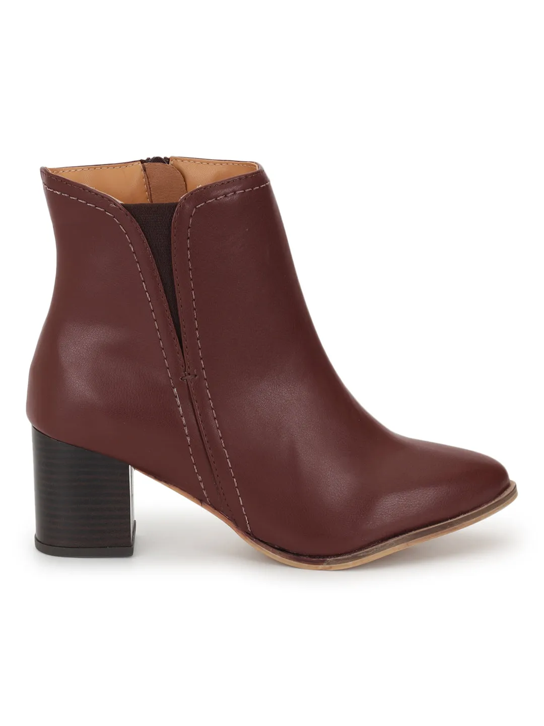 Brown PU High-End-Fashion Stylish Ankle Boots (TC-OS-BO-01-BROPU)