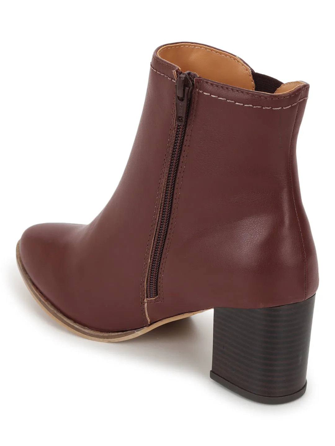 Brown PU High-End-Fashion Stylish Ankle Boots (TC-OS-BO-01-BROPU)