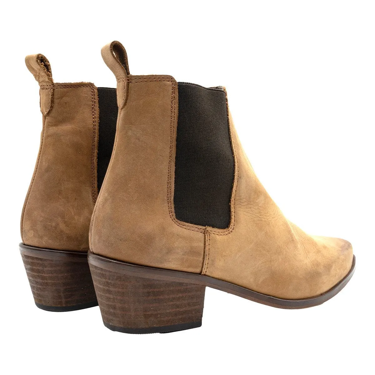 Buffalo London Ankle Boots Nubuck Leather Brown Colour For Women