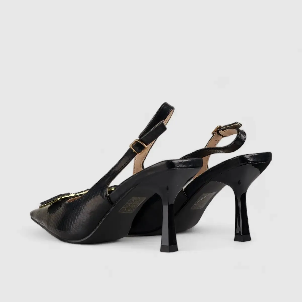 Bulbul Dress Slingback Heel Court Black HAR007