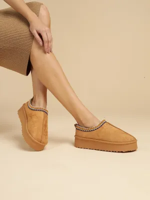 Camel Suede Winter Stylish Low Ankle Boots (TC-RS3684-CML)