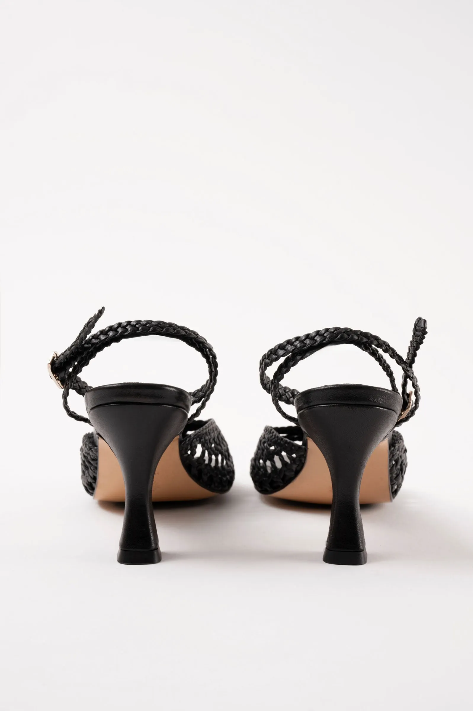 CATERINA - Black Woven Leather Sandals