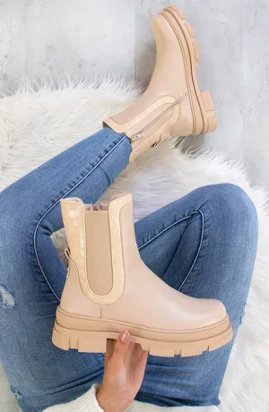 Chelsea Boots Croco Beige