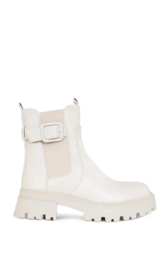 Chelsea Gesp Boots Beige