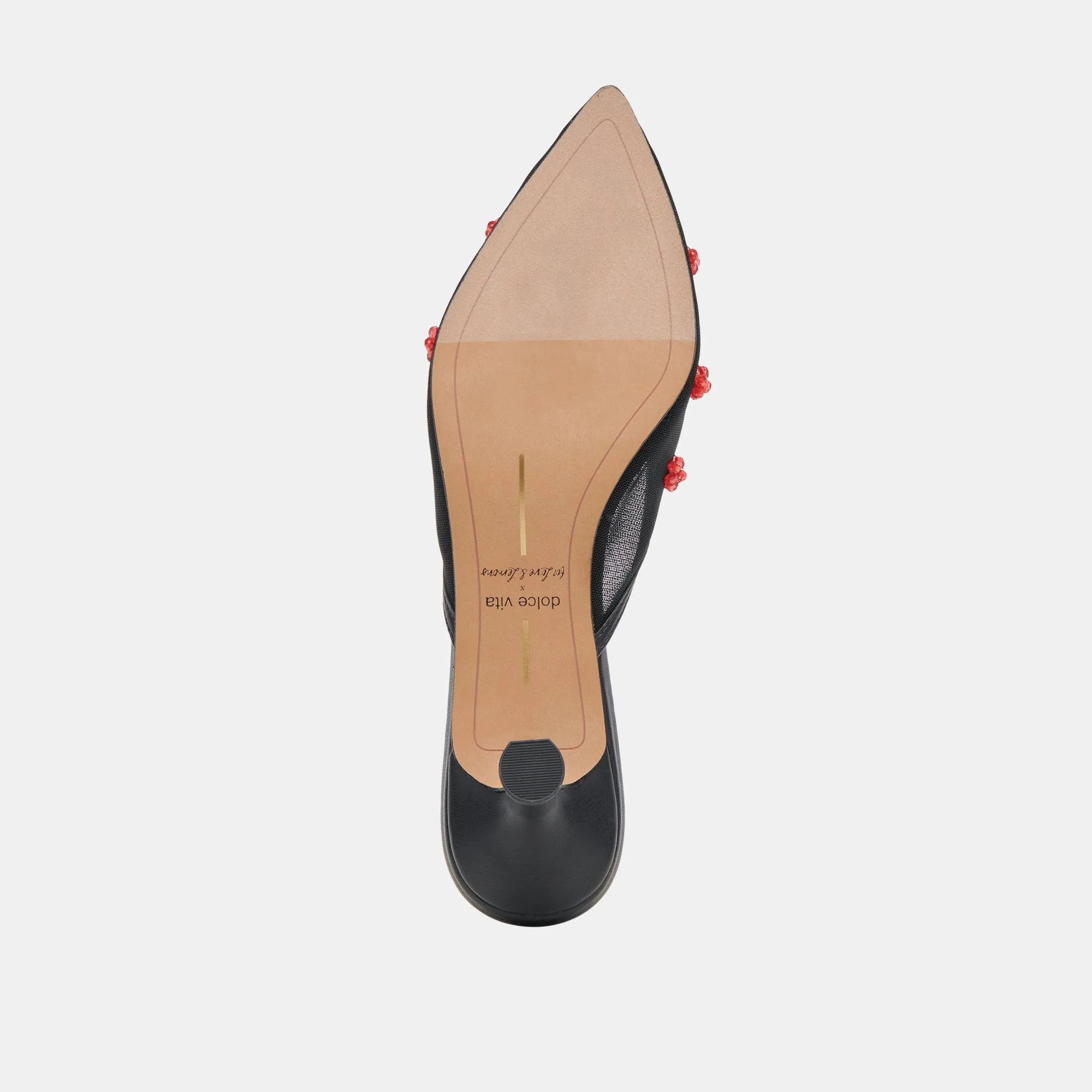 CLAIRE HEELS BLACK RED MESH