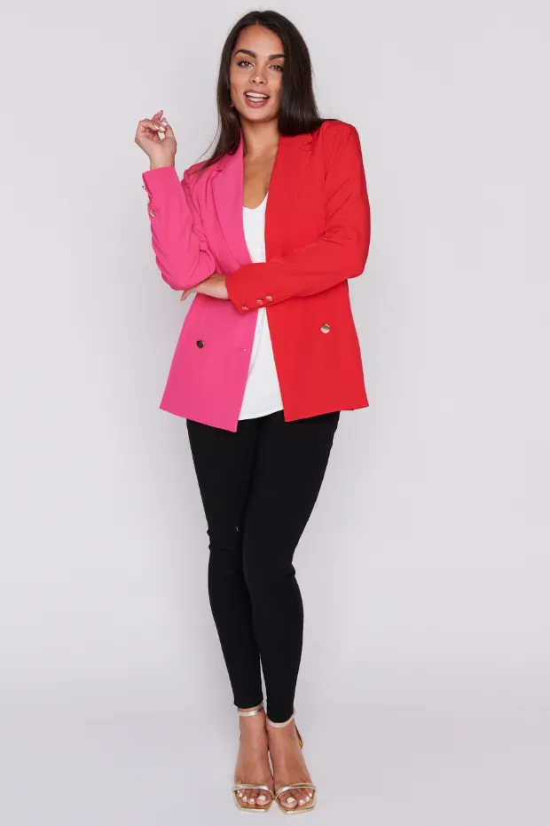 Claire Pink & Red Blazer