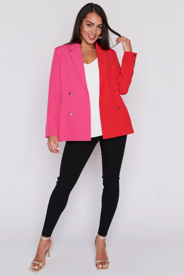 Claire Pink & Red Blazer