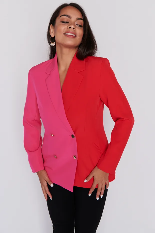 Claire Pink & Red Blazer