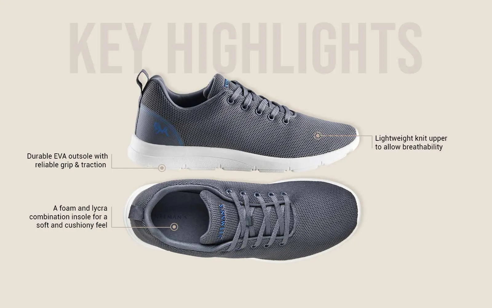 Comfort Stroll Sneakers : Grey