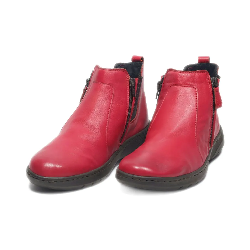 Creazion Babila Ankle Boots Leather Red Colour For Women