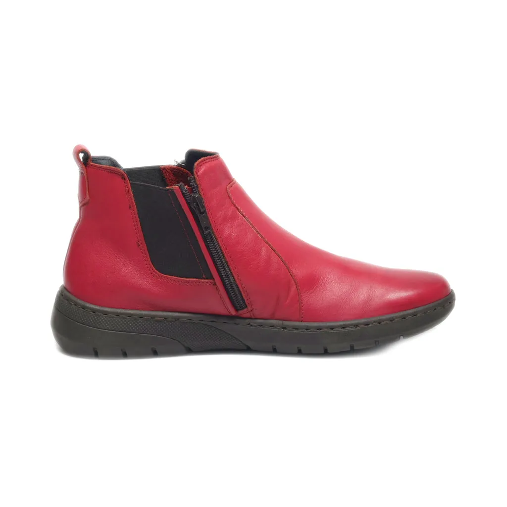 Creazion Babila Ankle Boots Leather Red Colour For Women