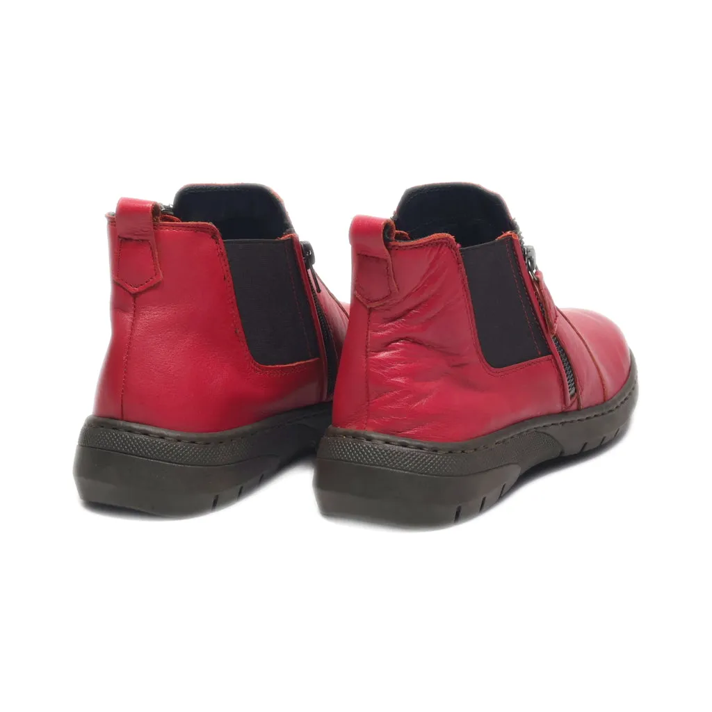 Creazion Babila Ankle Boots Leather Red Colour For Women