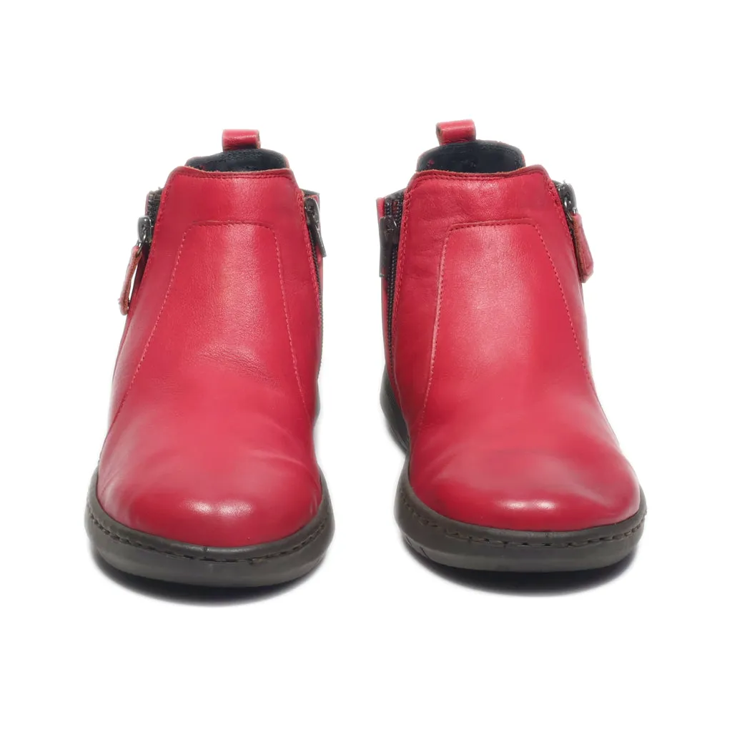 Creazion Babila Ankle Boots Leather Red Colour For Women