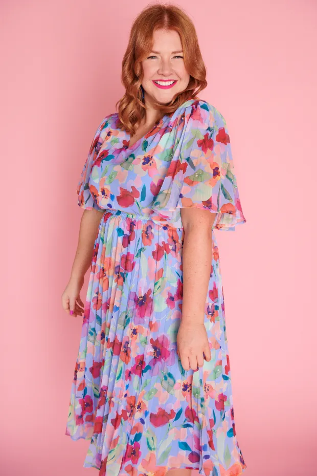 Dana Whimsical Water Colour Dress