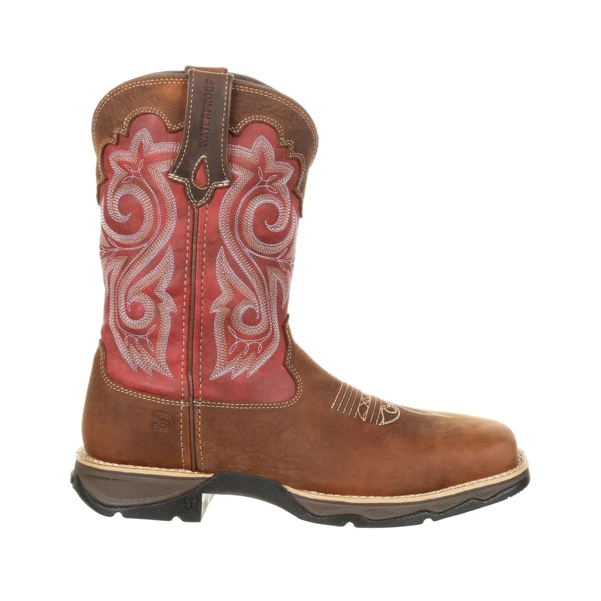 Durango Lady Rebel Women's Waterproof Composite Toe Western Work Boots Drd0220 In Briar Brown And Rusty Red