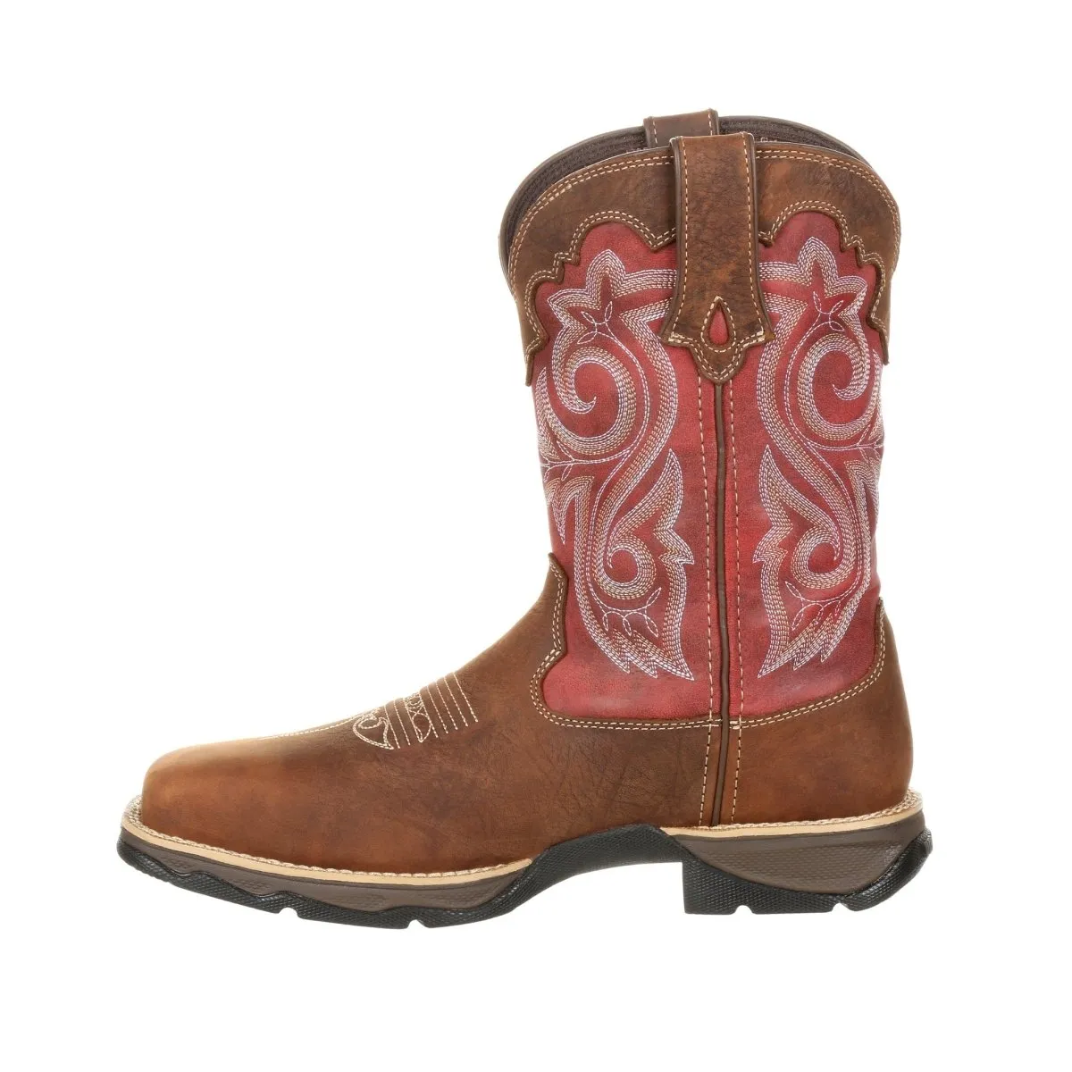 Durango Lady Rebel Women's Waterproof Composite Toe Western Work Boots Drd0220 In Briar Brown And Rusty Red