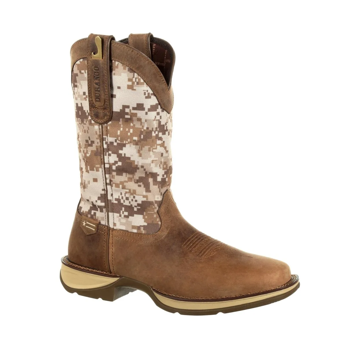 Durango Rebel Men's Desert Camo Pull-on Western Work Boots Ddb0166 In Brown