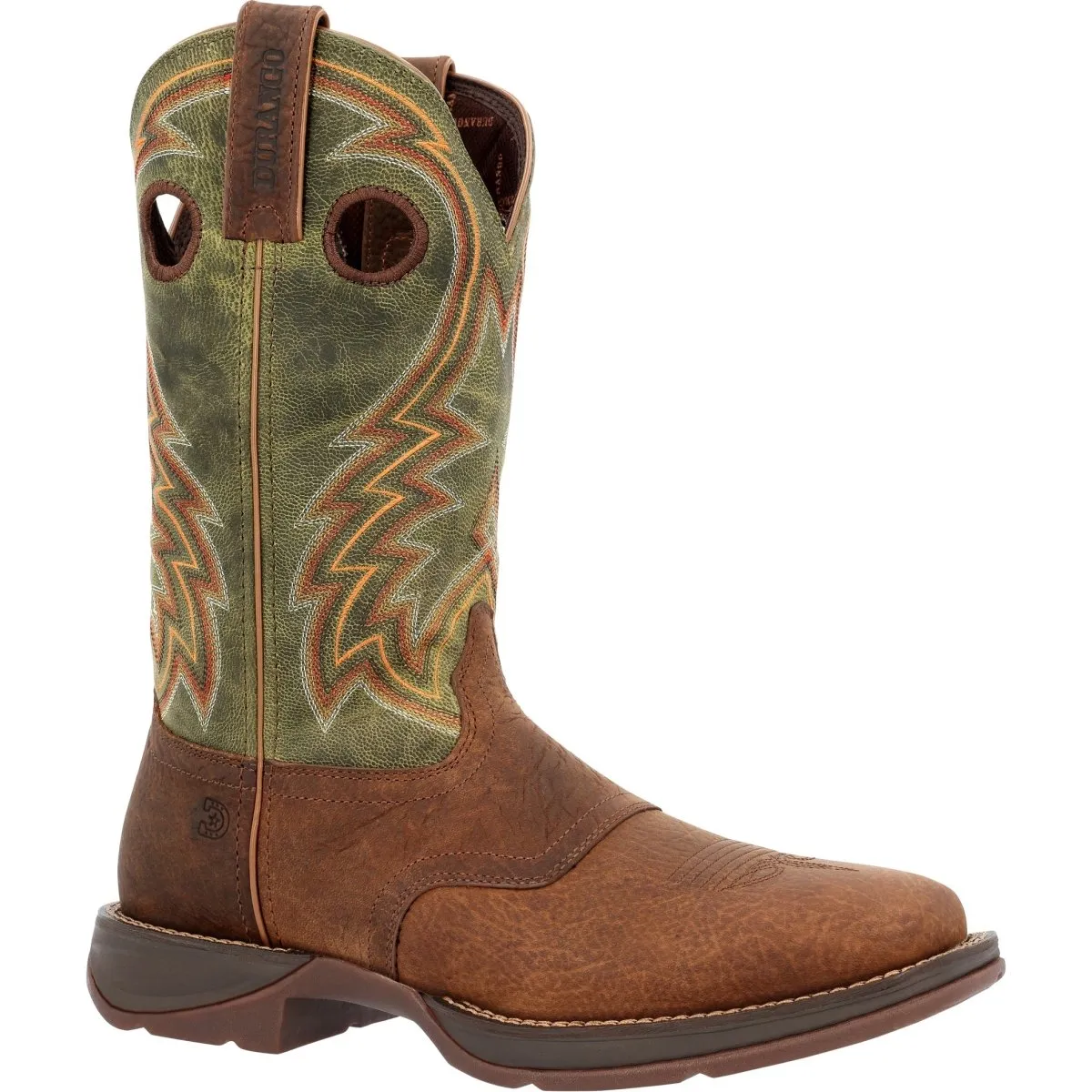 Durango Rebel Men's Western Boots Ddb0390 In Dark Chestnut And Hunter Green