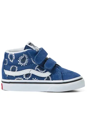 (Dxdnvy) Check Paisley Sk8 Mid Reissue V Shoes   Navy