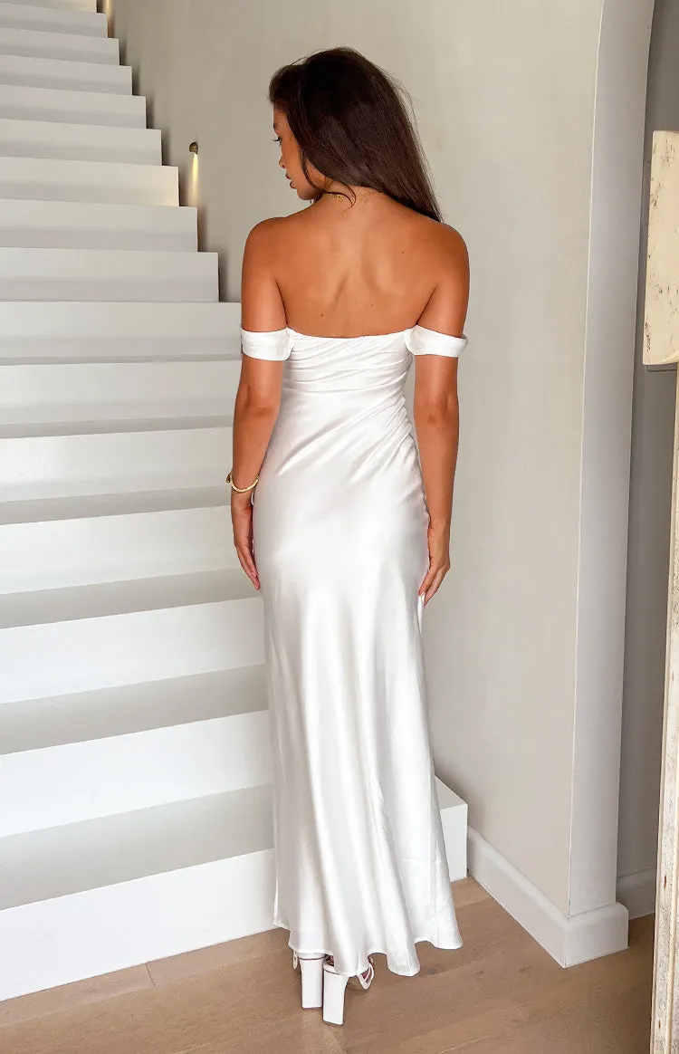 Ella White Off Shoulder Formal Dress