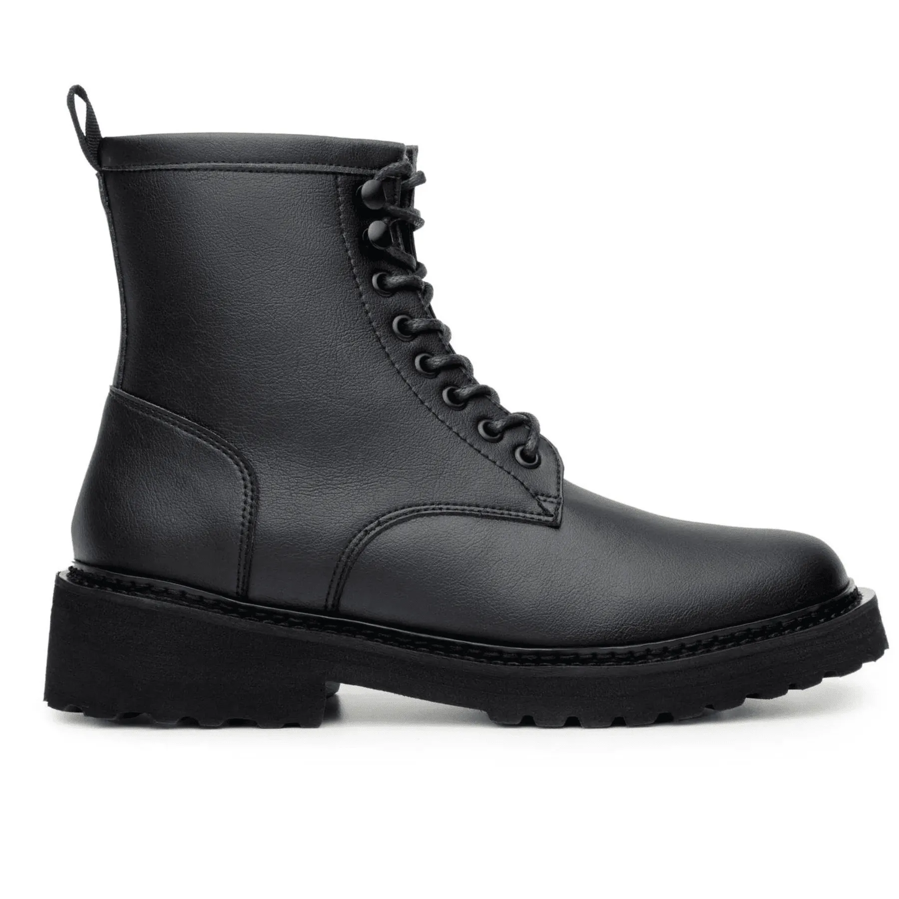 'Everyday Work Boot' unisex vegan lace-up boot with chunky sole by Ahimsa - black