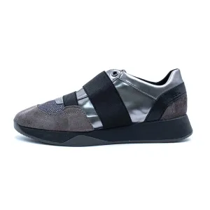 Geox D Suzzie Low-Top Sneakers Leather Grey Colour For Women