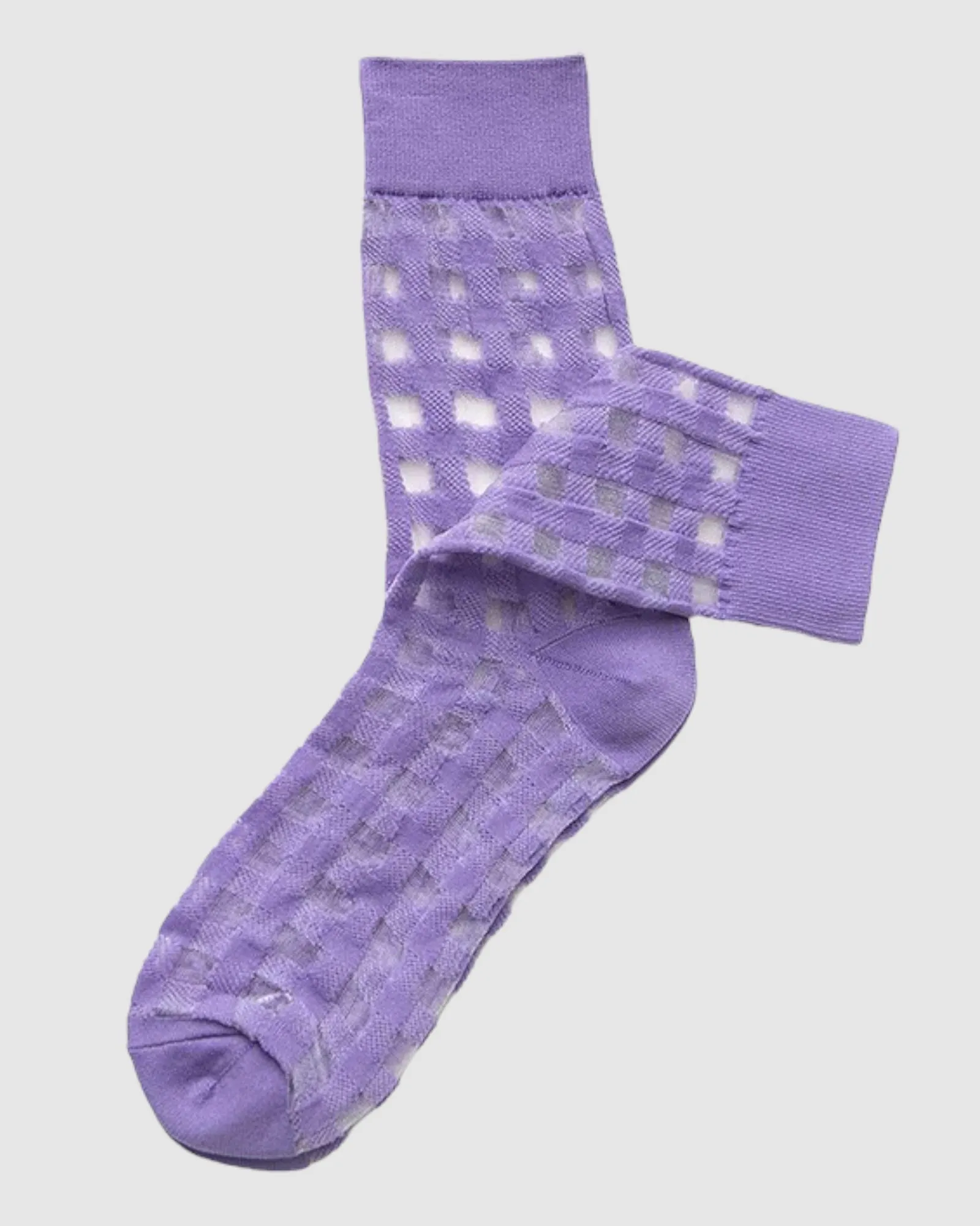 Gingham Places Sheer Sock - Purple