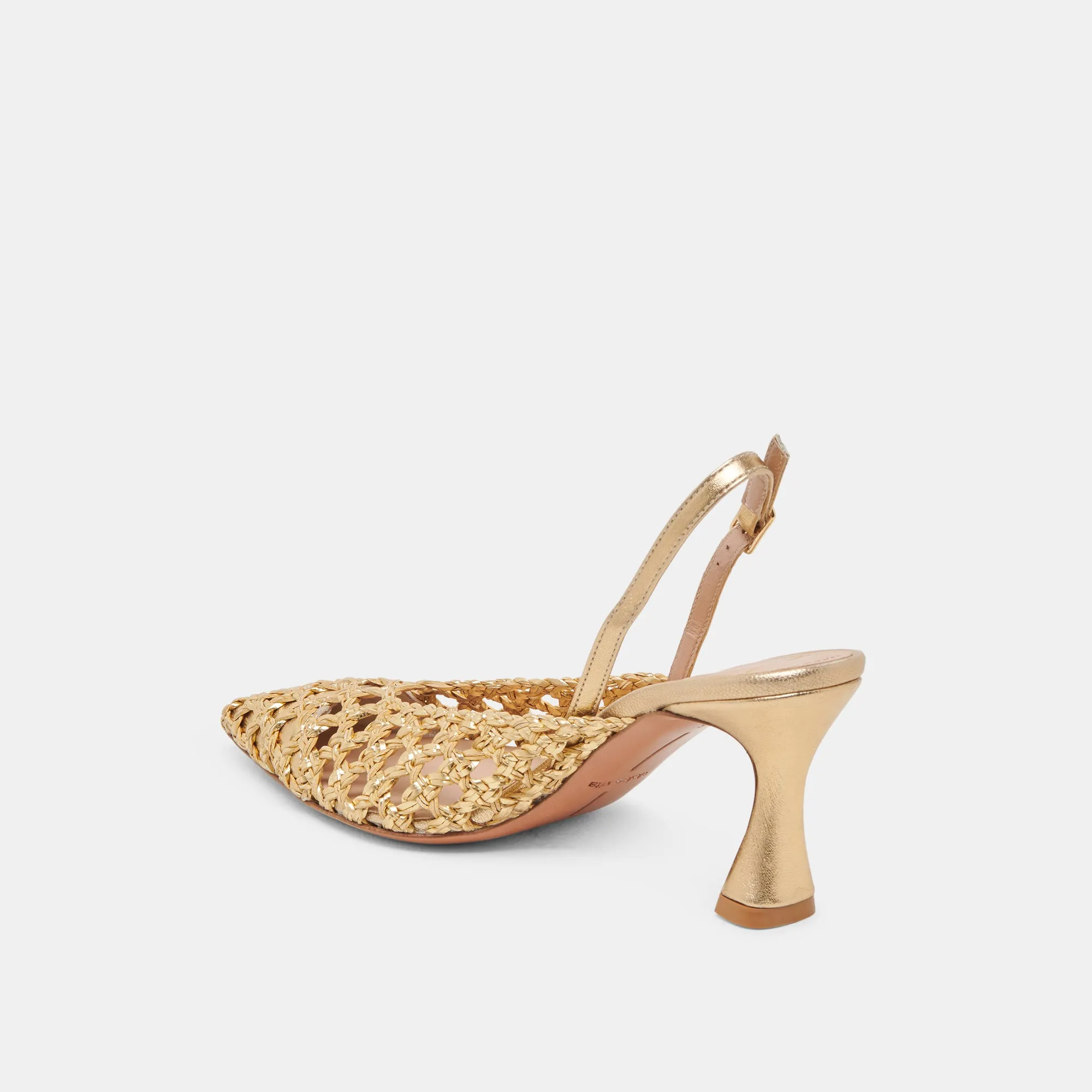 GLORIA HEELS GOLD WOVEN