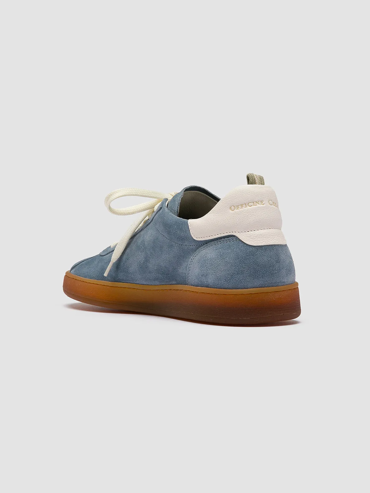 HALO 001 - Blue Leather and Suede Low Top Sneakers