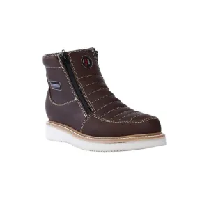 HM330 Brown Short Boots Zipper