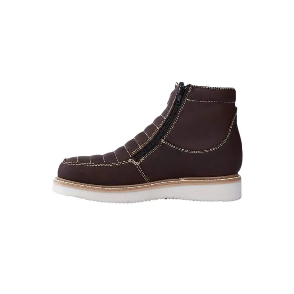 HM330 Brown Short Boots Zipper