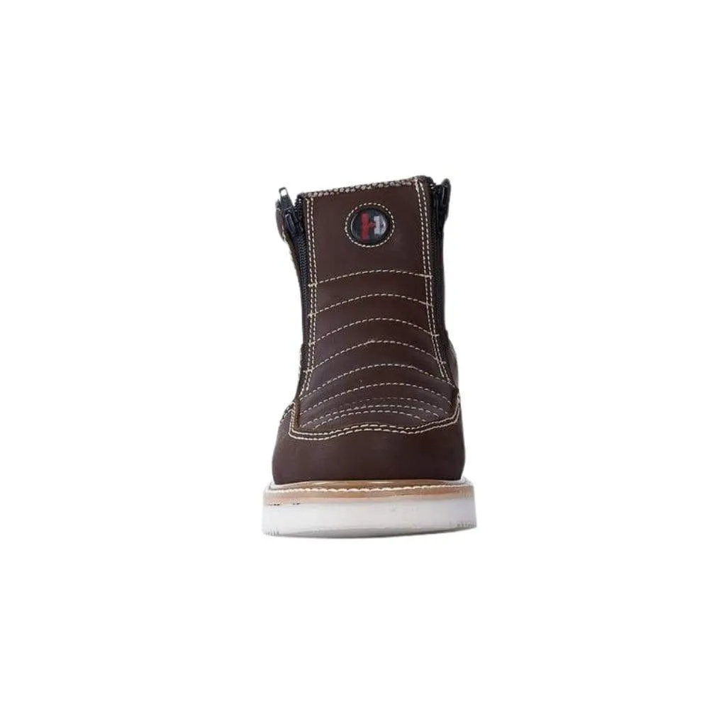 HM330 Brown Short Boots Zipper