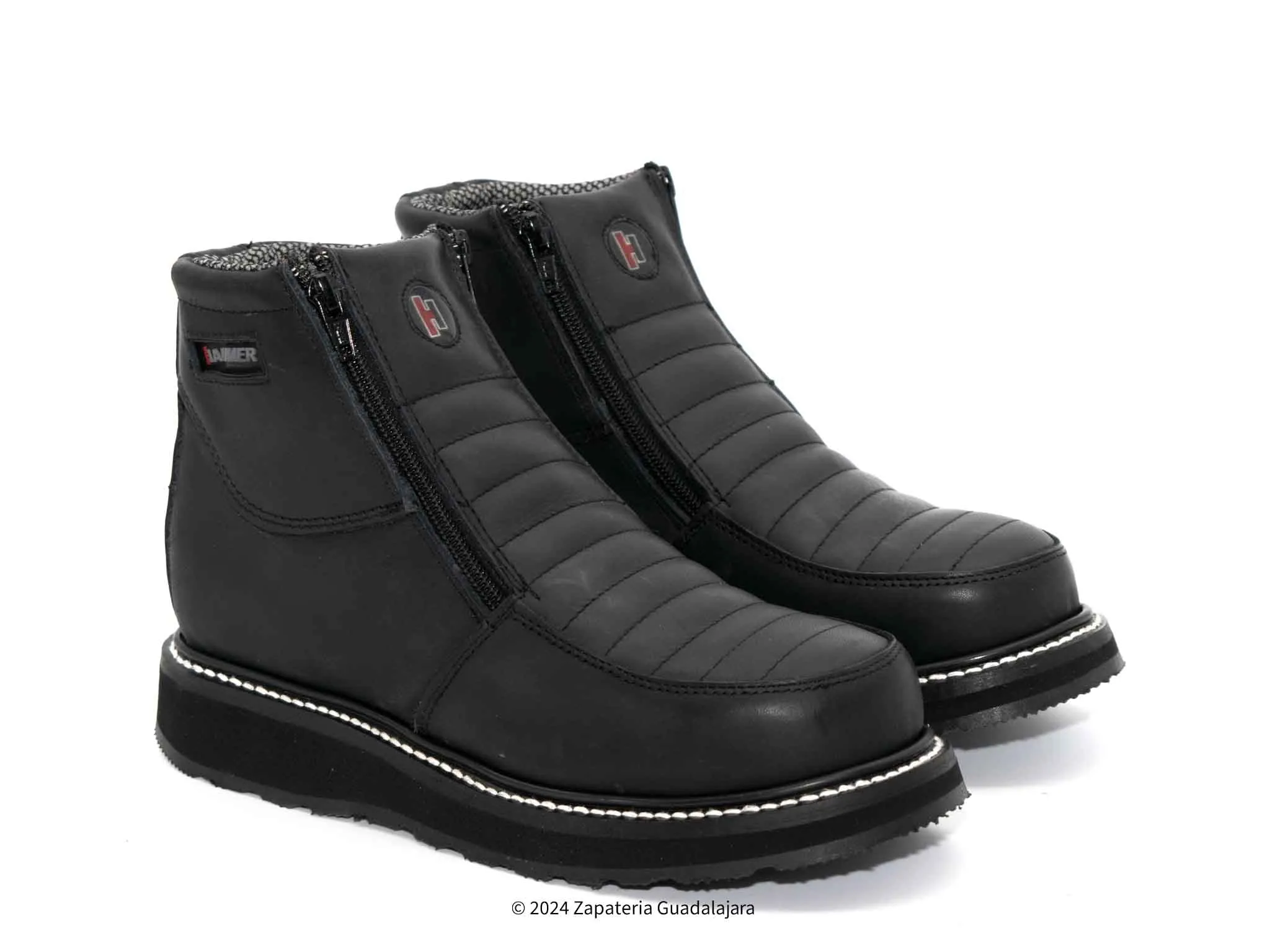 HM339 6" SOFT TOE DOUBLE ZIPPER BLACK