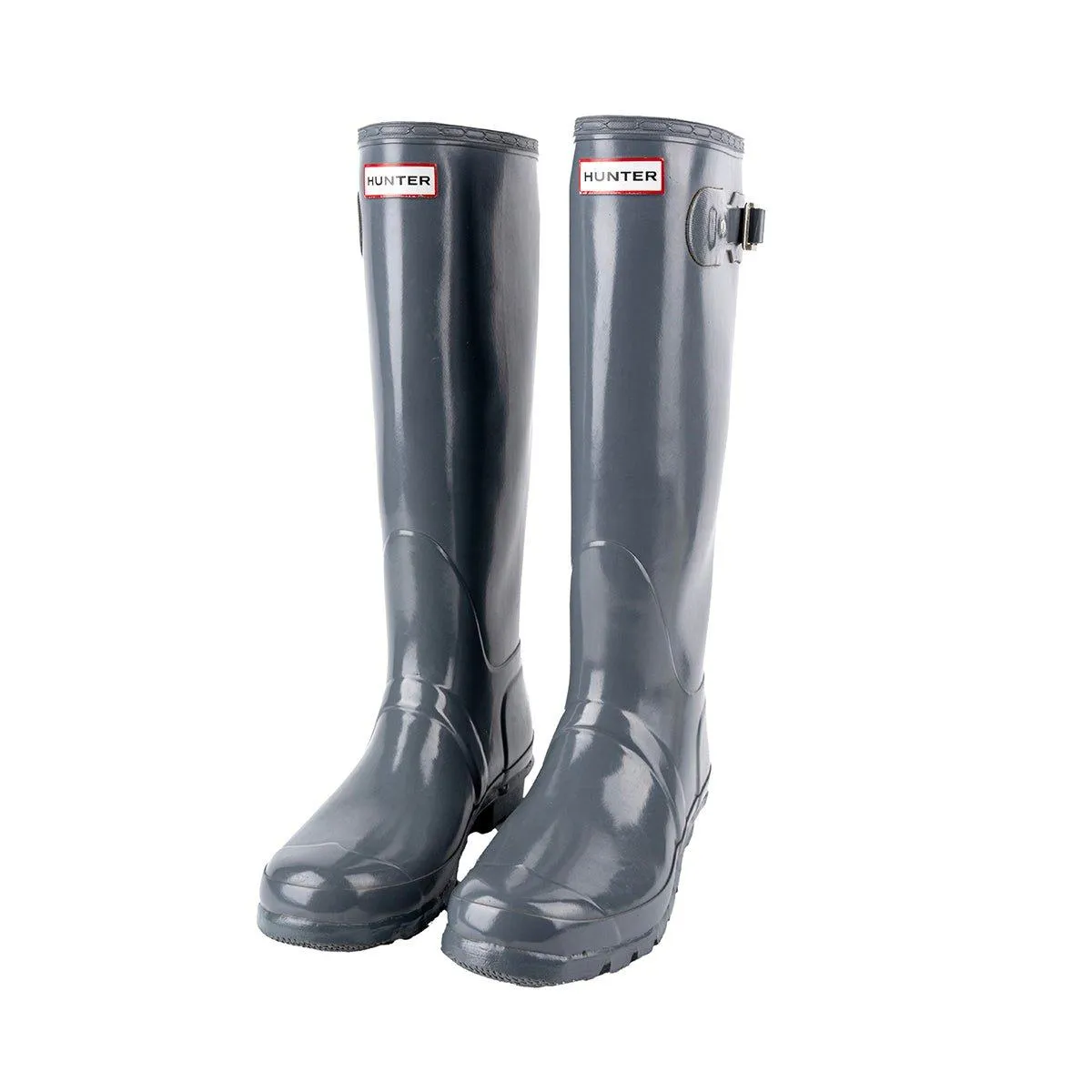 Hunter Original Gloss Rain Boots Fabric Grey Colour For Women